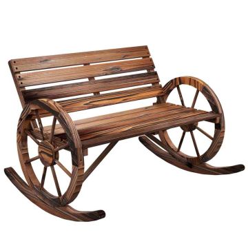 Садовая скамейка Outsunny 105x88x74 см, коричневая.