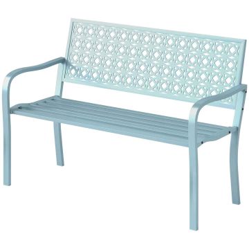 Садовая скамейка Outsunny 127x63x85 см, светло-голубая.