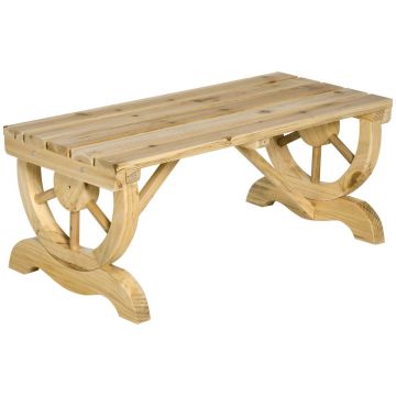 Садовая скамейка Outsunny 98x50x39,5 см, светло-коричневая.