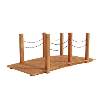 Dārza tilts Relaxdays 10052751_57, Ar ķēžu margām, Oranža/melna, 150 × 55 × 67 cm