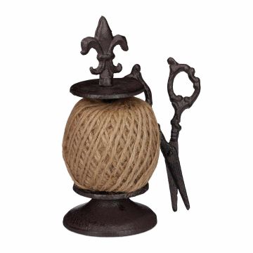 Dārza auklas turētājs Relaxdays 10026412.0, ar auklu un šķērēm, 10 × 22,5 × 12 cm