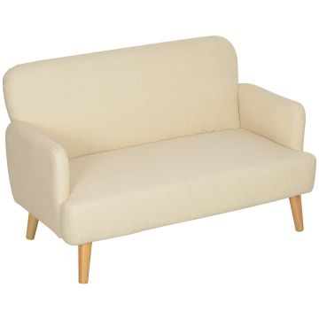 Диван Homcom 130x74x79см, кремово-светло-коричневого цвета