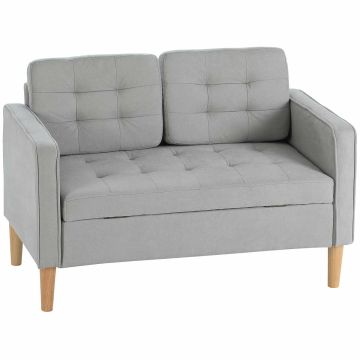Диван с ящиком для хранения Homcom 117x62x78 см, серый/светло-коричневый