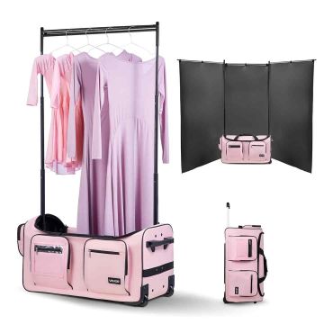 Deju soma ar riteņiem VEVOR MAT-29A, Rozā, 73 × 43 × 38 cm