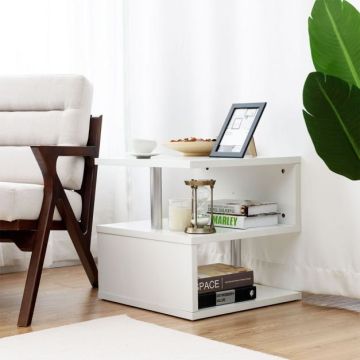 Side table, 2 shelf levels, 50 × 50 × 50 cm