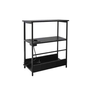 Sānu galdiņš Relaxdays, 2 plaukti, 2 USB porti, 45 × 58 × 18 cm