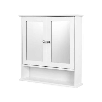 Spoguļskapis ar dubultdurvīm 56 x 58 x 13 cm. LHC002, balts