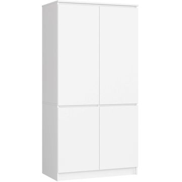 Шкаф S90 4D CLP, 4-дверный, белый, 90 × 180 × 51 см