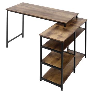 Rakstāmgalds Homcom 135x90x79cm, brūnas/melnas krāsas