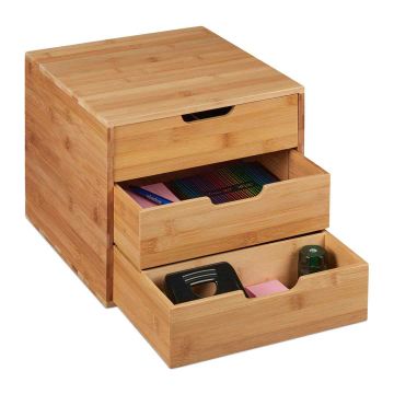 Atvilktņu kaste Relaxdays 10032120.0, 3 atvilktnes, 30 × 26 × 31 cm