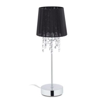 Galda lampa, E14, līdz 40 W, melna, 41 × 14,5 × 14,5 cm