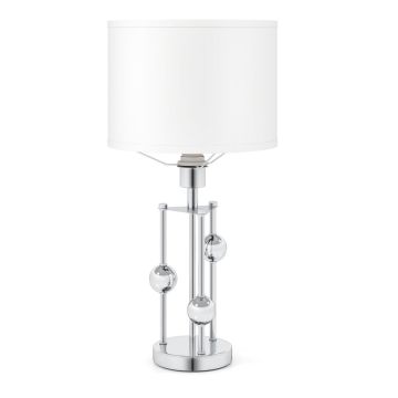 Galda lampa, E27, Sudraba un balta, Ø 30 × 60 cm