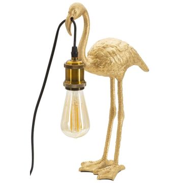 Galda lampa Flamingo, 1 gaismas avots, Zelta, 13 × 39,5 × 11,5 cm