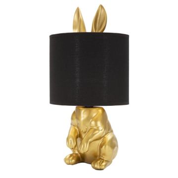 Galda lampa Rabbit, 1 gaismas avots, Zelta/melna