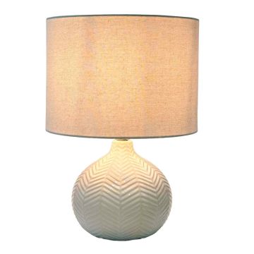 Galda lampa Relaxdays, Art Deco, Balta, 30 × 42 × 30 cm