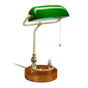 Galda lampa Relaxdays, Art Deco, Zaļa, 27 × 43 × 22 cm