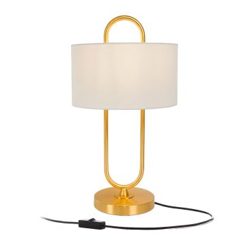 Galda lampa Relaxdays, U veida, Balta/zelta, 30,5 × 55 × 30,5 cm