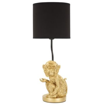 Galda lampa Sit Monkey, 1 gaismas avots, Zelta/melna