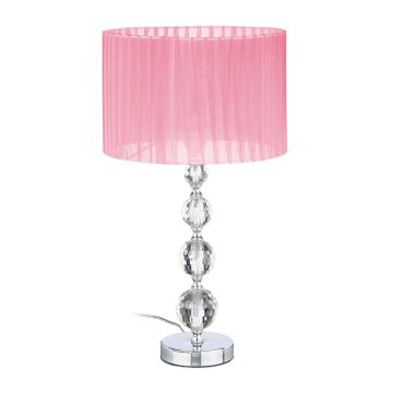 Galda lampa Relaxdays 10038877.0, Rozā/sudraba, 54 × 29,5 × 29,5 cm