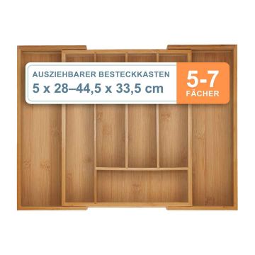 Лоток для столовых приборов Relaxdays 10050850_8035, 5–7 отделений, 2 ящика, 44,5 × 5 × 33,5 см