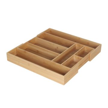 Galda piederumu ieliktnis Relaxdays 10051920.0, 8 nodalījumi, regulējams platums, 6,5 × 33 × 47,5 cm