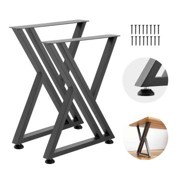 Galda kājas VEVOR HXZTX2X28-17.7, 2 gab, Melna