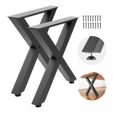 Galda kājas VEVOR HXZTXX28-30, 2 gab, Melnas, 76 × 12 × 75 cm