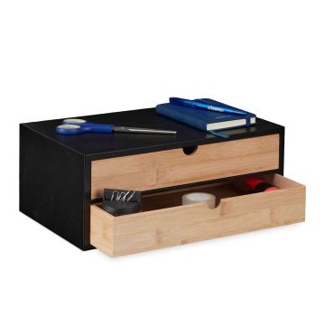 Galda organizators Relaxdays, 2 atvilktnes, Brūna/melna, 33 × 14 × 21 cm