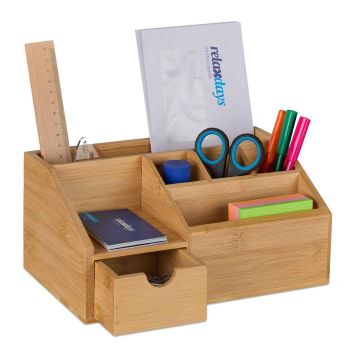 Galda organizators Relaxdays, 6 nodalījumi, 1 atvilktne, 24,5 × 11 × 15 cm