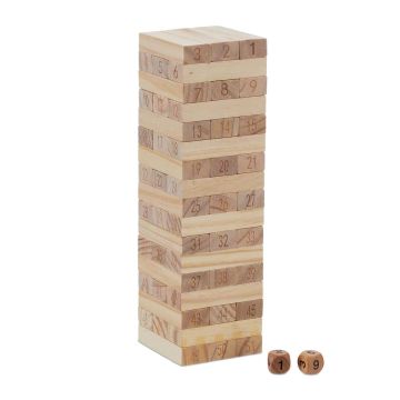 Galda spēle Relaxdays 10044118.0, 51 klucītis, 2 kauliņi, 26 × 7,5 × 7,5 cm