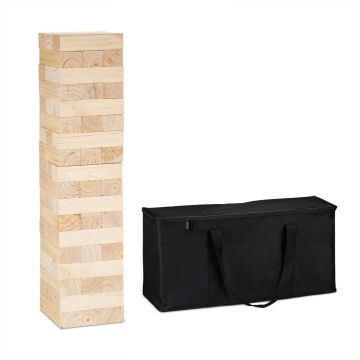 Galda spēle Relaxdays „Tinker Tower“, 54 klucīši, 21 × 90 × 21 cm