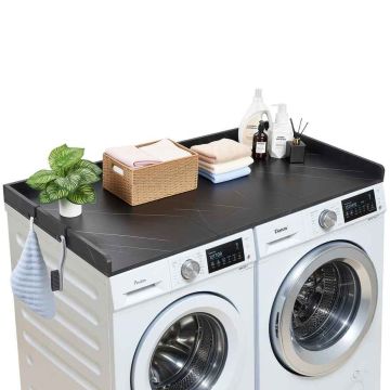 Столешница VEVOR XYTM0929BK, с краем и крючками, Чёрная, 137 × 69,9 × 6,9 см