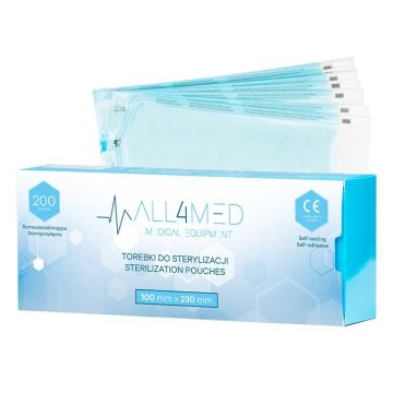Стерилизационные пакеты ALL4MED, 200 шт, 100 × 230 мм