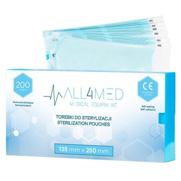 Стерилизационные пакеты ALL4MED, 200 шт, 135 × 250 мм