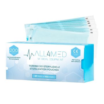 Стерилизационные пакеты ALL4MED, 200 шт, 57 × 105 мм
