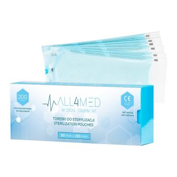 Стерилизационные пакеты ALL4MED, 200 шт, 90 × 230 мм