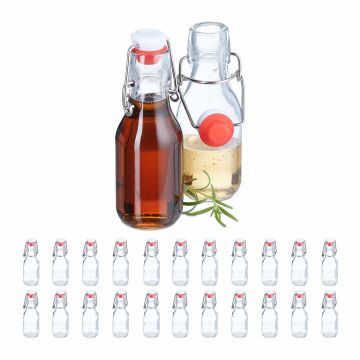 Stikla pudeles Relaxdays 10050529.0, 24 gab., pa 100 ml, Ø 5 × 14 cm