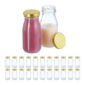 Stikla pudeles Relaxdays 10050535.0, 24 gab., pa 150 ml, Ø 5,5 × 12,5 cm
