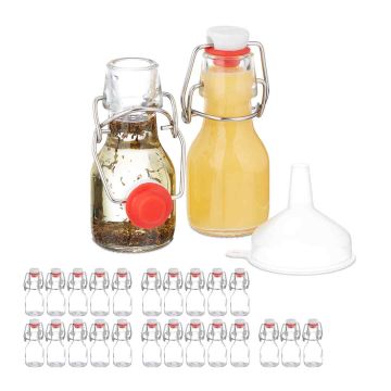 Stikla pudeles Relaxdays 10048672_1395, 25 gab., pa 50 ml, 5 × 11,5 × 4,5 cm