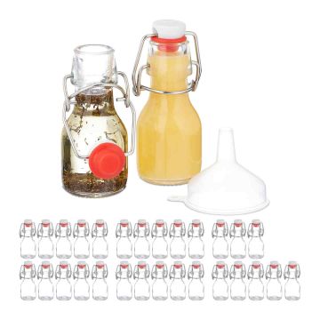 Stikla pudeles Relaxdays 10048672_751, 30 gab., pa 50 ml, 5 × 11,5 × 4,5 cm