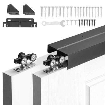 Bīdāmo durvju furnitūras komplekts VEVOR XC40B-5FT, divviru durvīm, 1524 × 102,6 × 55,6 mm