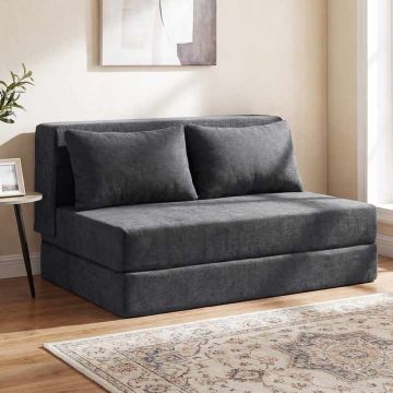 Folding sofa bed, 3 in 1, 2 cushions, Grey, 82 × 103 × 58 cm