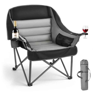 Складное туристическое кресло VEVOR ZM2020XLD, 1 шт, чёрно-серое, 100 × 70 × 97,5 см