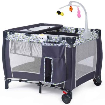 Salokāma zīdaiņu rotaļu manēža, divu līmeņu, 39,5 × 27,5 × 30 collas