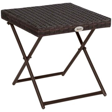 Складной уличный стол Outsunny 40x40x40см, тёмно-коричневый