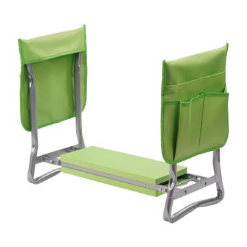 Salokāms dārza soliņš nomešanai ceļos Relaxdays, ar spilvenu un kabatām, 50 × 25 × 10 cm