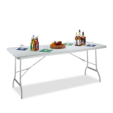 Складной садовый стол BASTIAN Relaxdays, не менее чем для 8 человек, 178 × 72 × 74 см