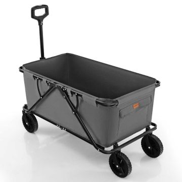 Folding garden trolley, 170 l, Grey, 106.68 × 55.88 × 73.66–101.6 cm