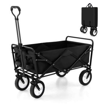 Folding trolley, 82 l, Blue/black/red, 94 × 76–100 × 52 cm