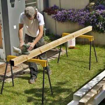 Folding sawhorses, 2 pcs., 600 kg load capacity, 83 x 13 x 10 cm